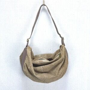 Vintage Borbonese Redwall Hobo Bag OP Partridge Eye Suede Slouchy Shoulder Pouch